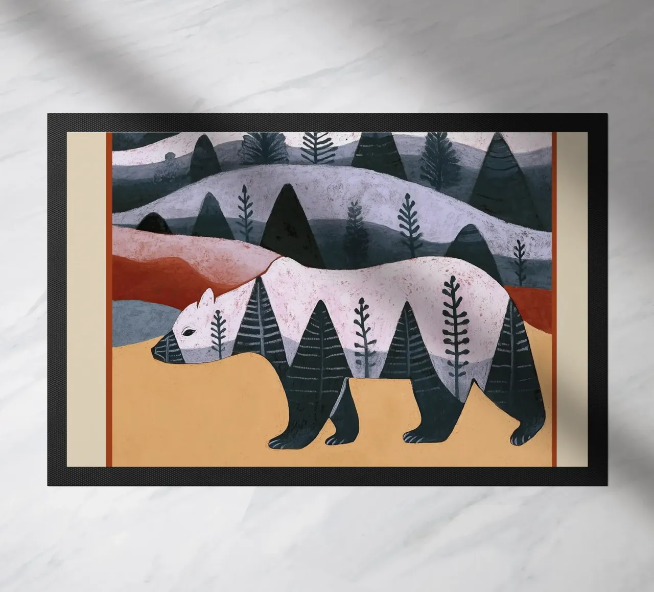 Mountain Bear doormat by Nadjaa
