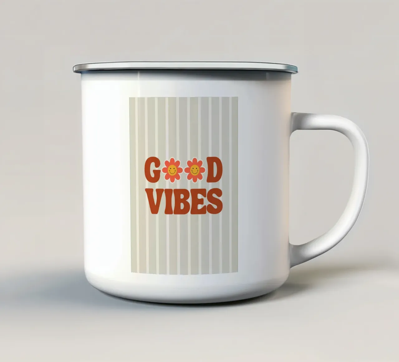 Good Vibes - Stripes Poster tazza in smalto da Imaginative Quotes