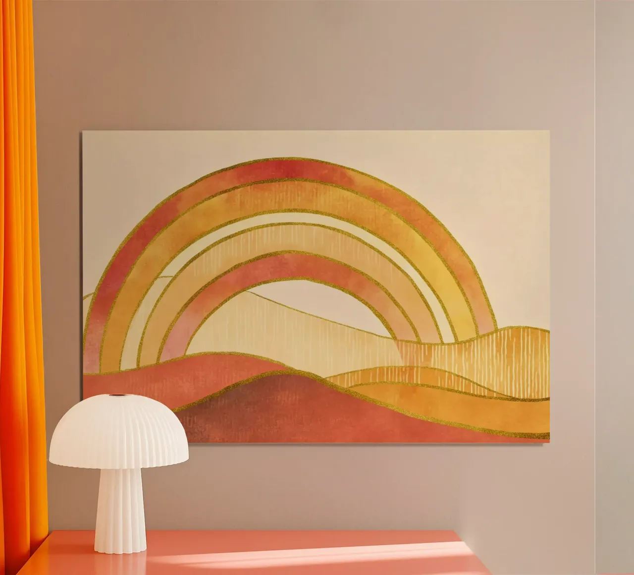 Il paese dell'arcobaleno di Whimsy poster con telaio in alluminio da Andrea Haase Modern Home