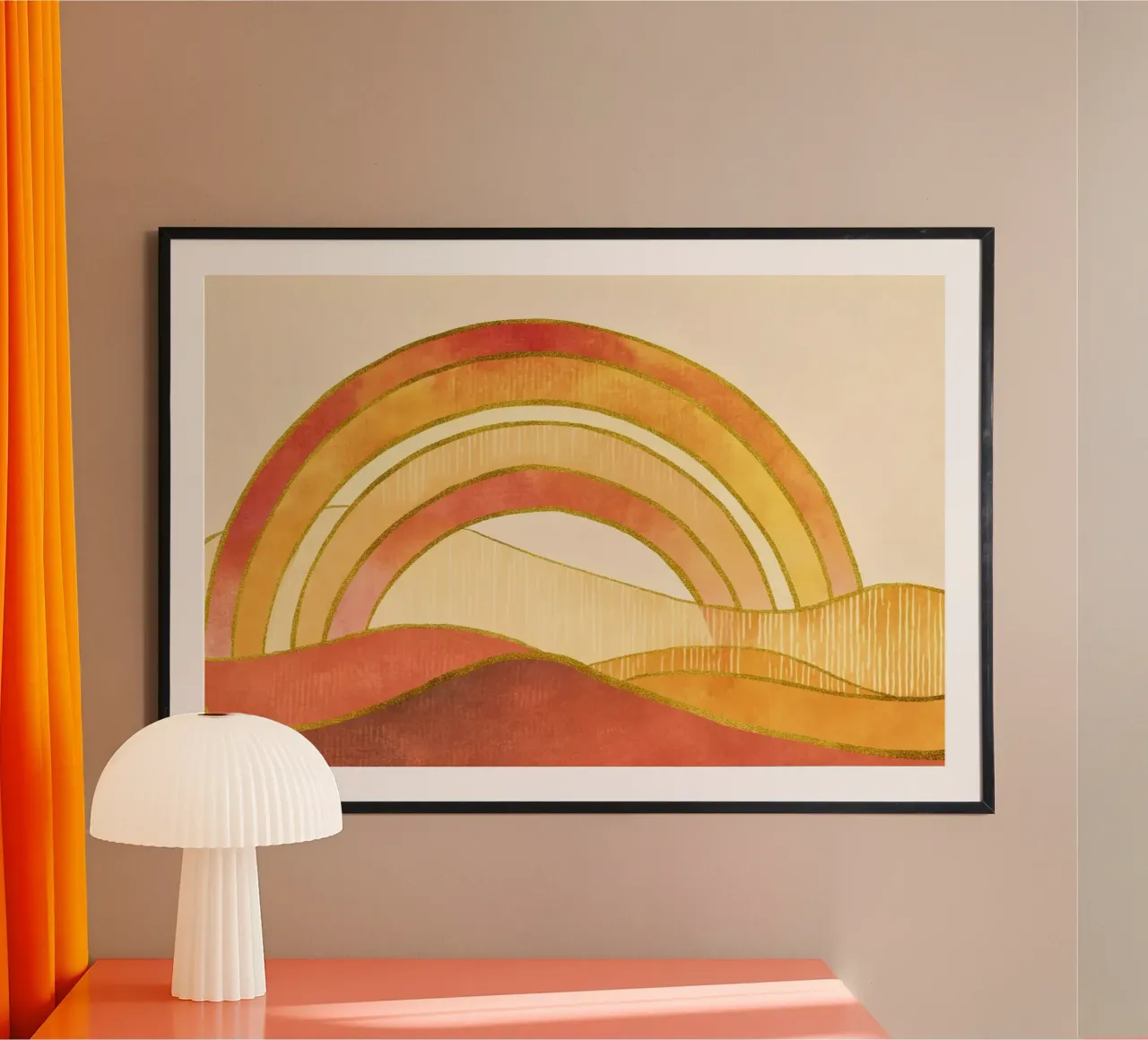 Il paese dell'arcobaleno di Whimsy poster con telaio in alluminio da Andrea Haase Modern Home