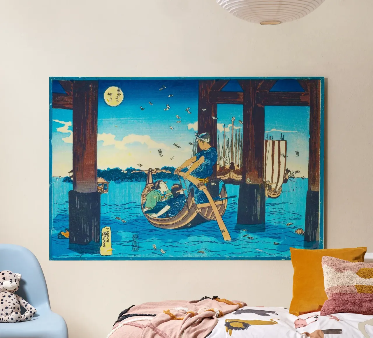 Tsukuda Island by Utagawa Kuniyoshi alluminio dibond da Haru Prints