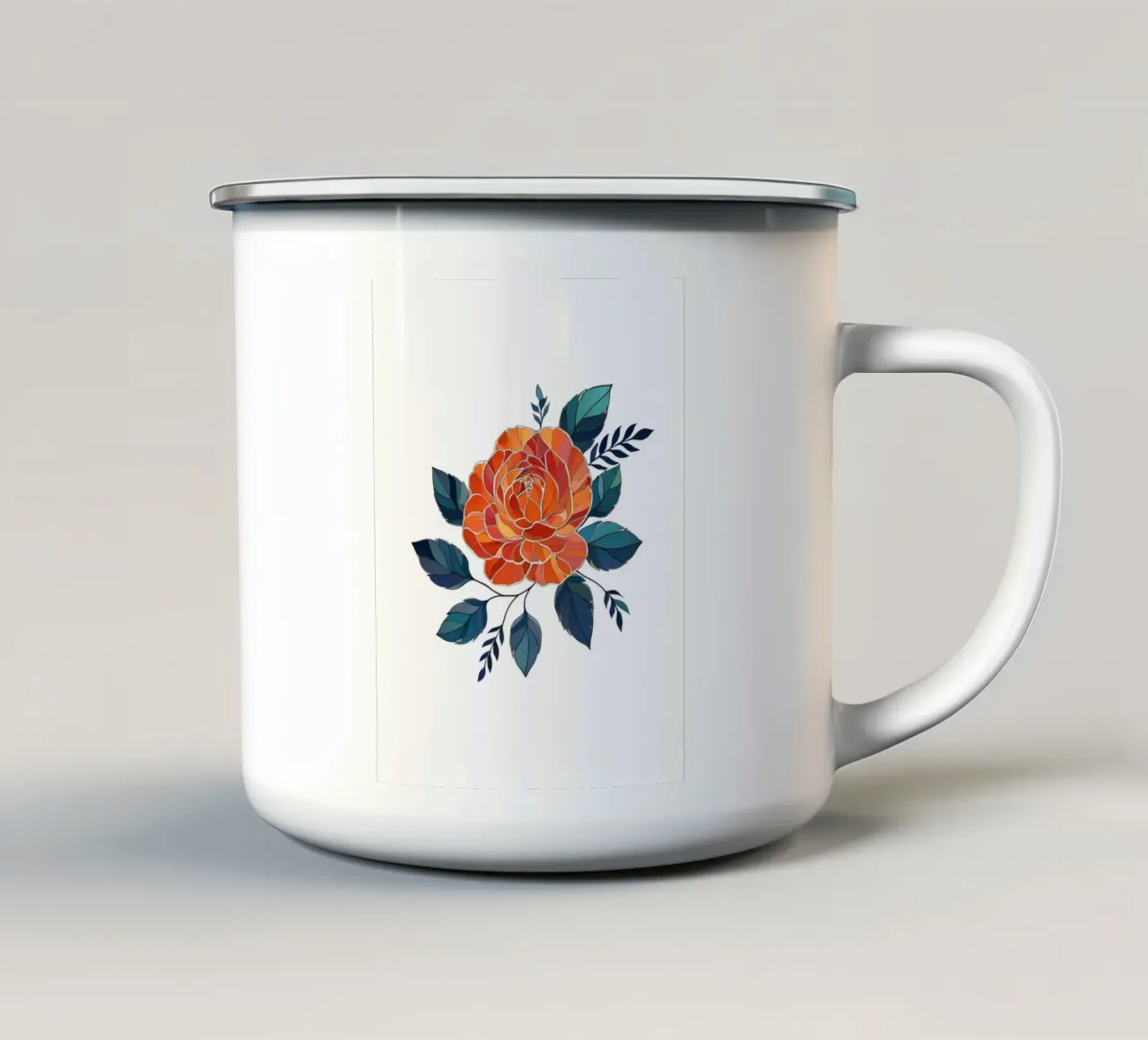 Vibrant Peony Blossom enamel mug by Artistic-shop