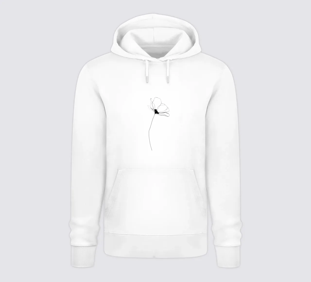 Hand-Drawn Flower – Minimal Botanical Line Art Print felpa con cappuccio da Aralyn