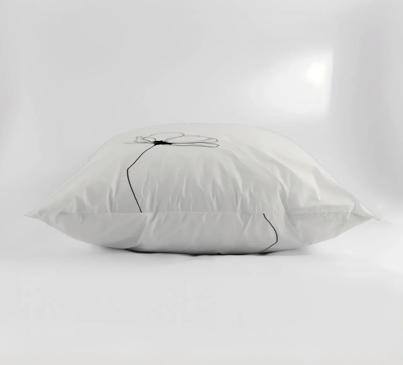 Hand-Drawn Flower – Minimal Botanical Line Art Print cuscino da Aralyn