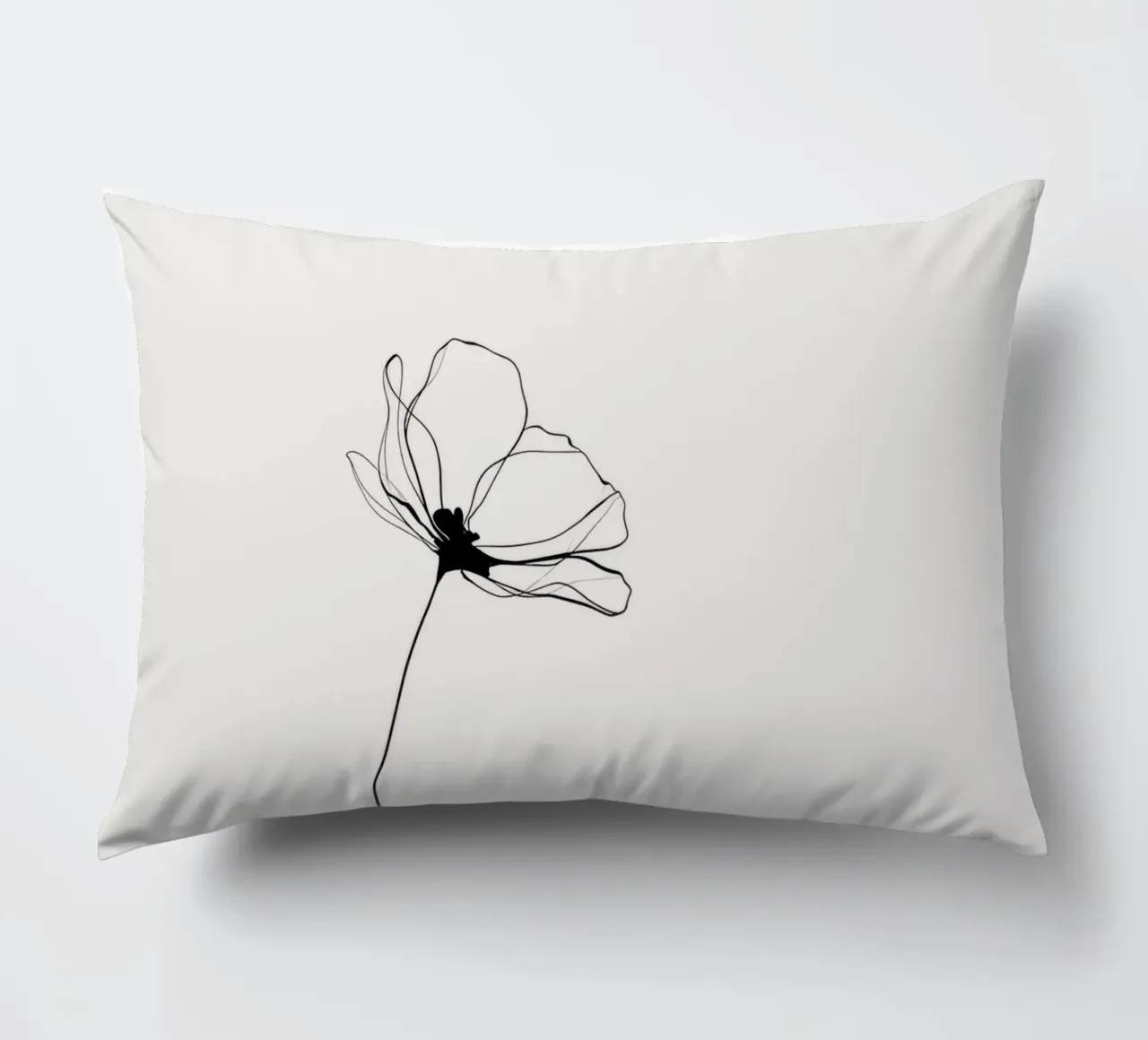 Hand-Drawn Flower – Minimal Botanical Line Art Print cuscino da Aralyn