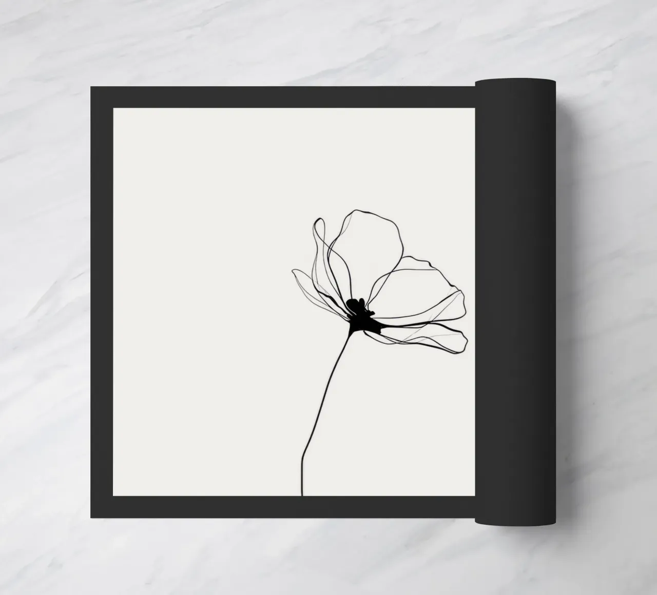 Hand-Drawn Flower – Minimal Botanical Line Art Print zerbino da Aralyn