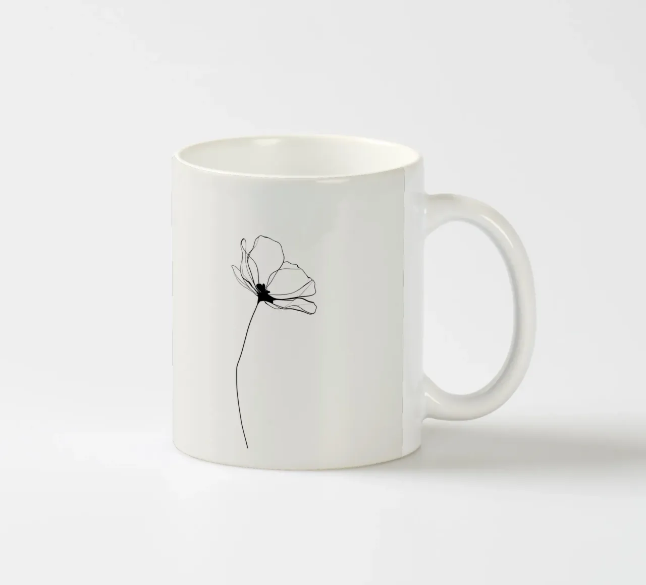 Hand-Drawn Flower – Minimal Botanical Line Art Print tazza in ceramica da Aralyn