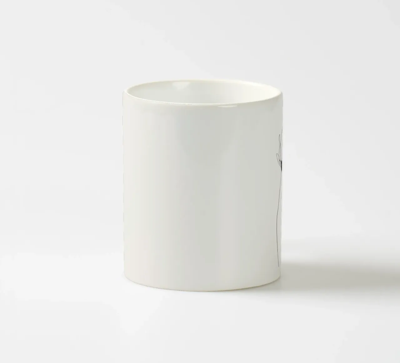 Hand-Drawn Flower – Minimal Botanical Line Art Print tazza in ceramica da Aralyn