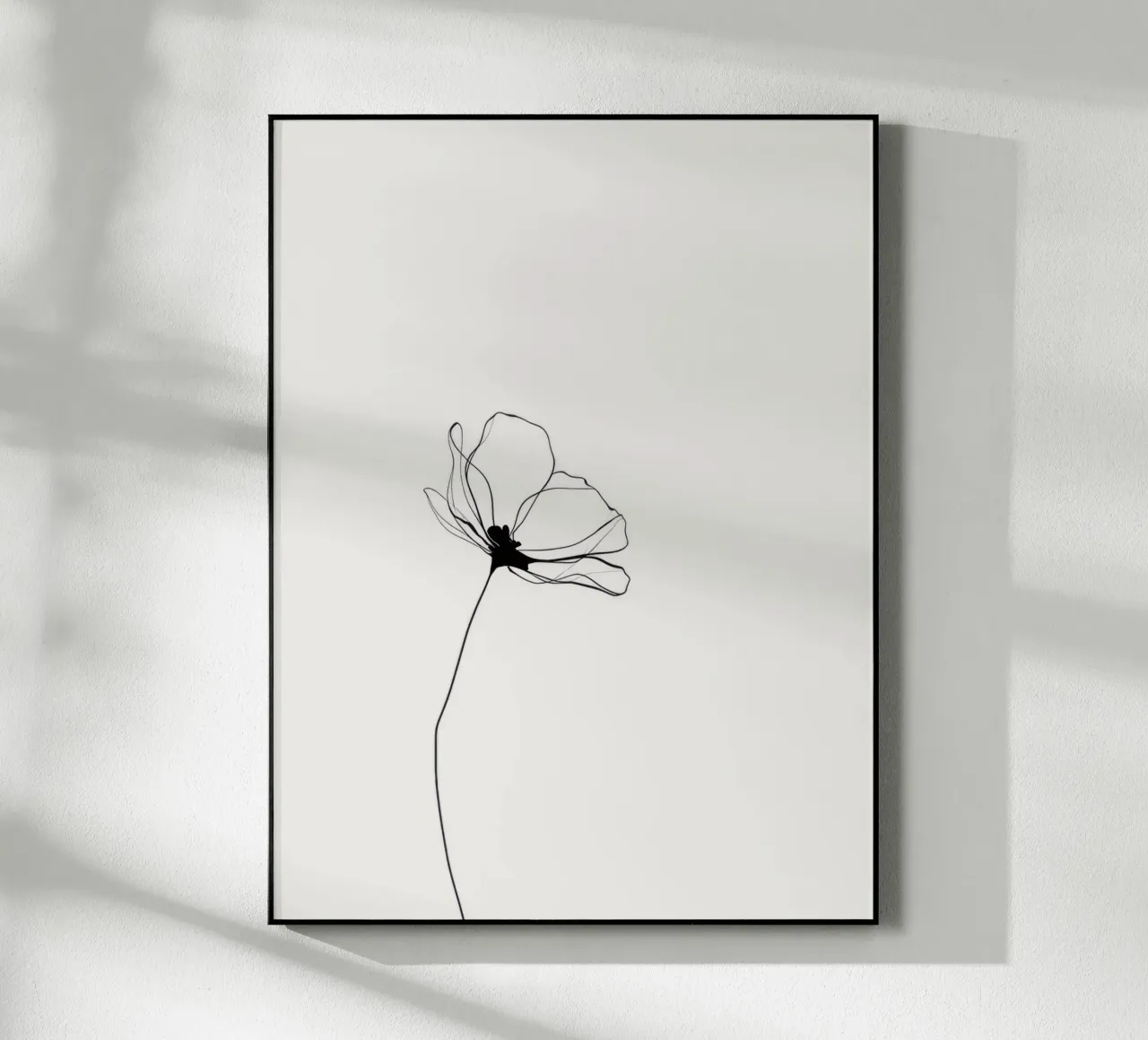 Hand-Drawn Flower – Minimal Botanical Line Art Print plexiglass da Aralyn