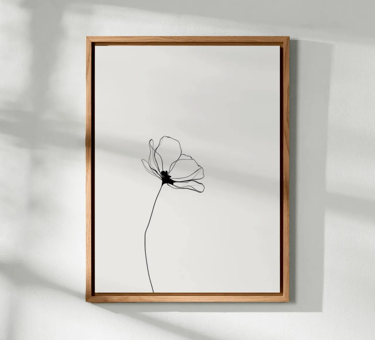 Hand-Drawn Flower – Minimal Botanical Line Art Print alluminio dibond da Aralyn