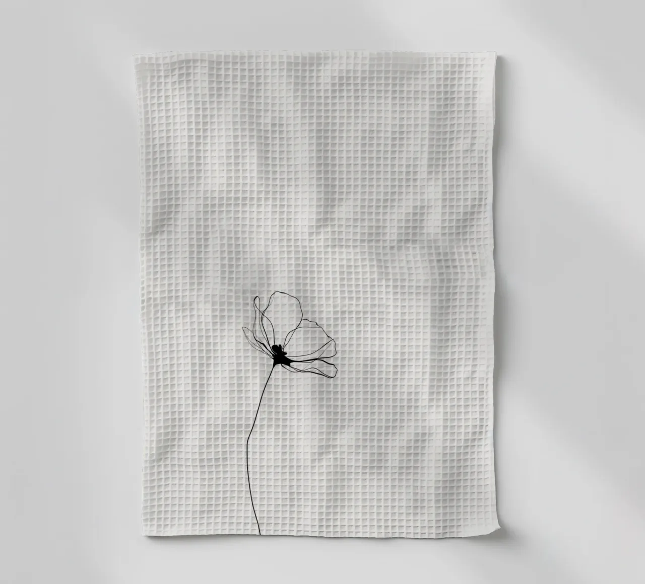 Hand-Drawn Flower – Minimal Botanical Line Art Print canovaccio da cucina da Aralyn