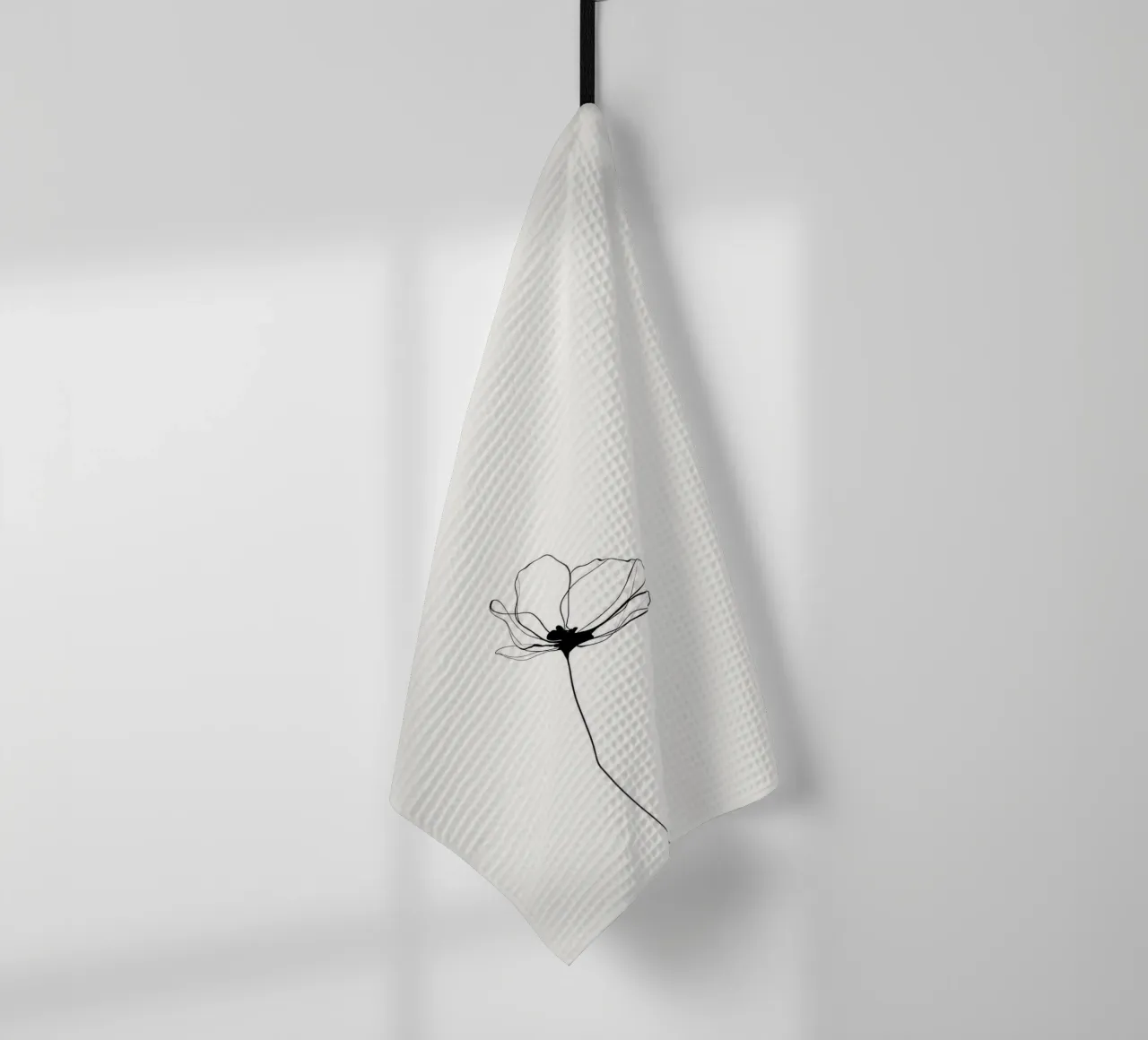 Hand-Drawn Flower – Minimal Botanical Line Art Print canovaccio da cucina da Aralyn