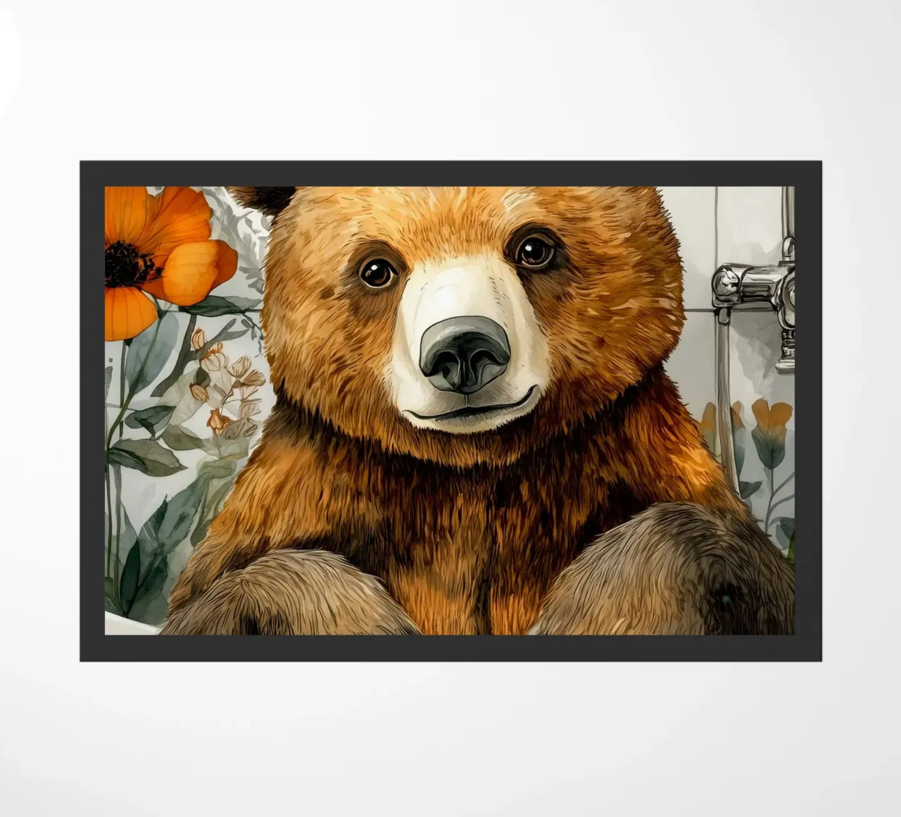 Bear taking bath doormat by Aqualine