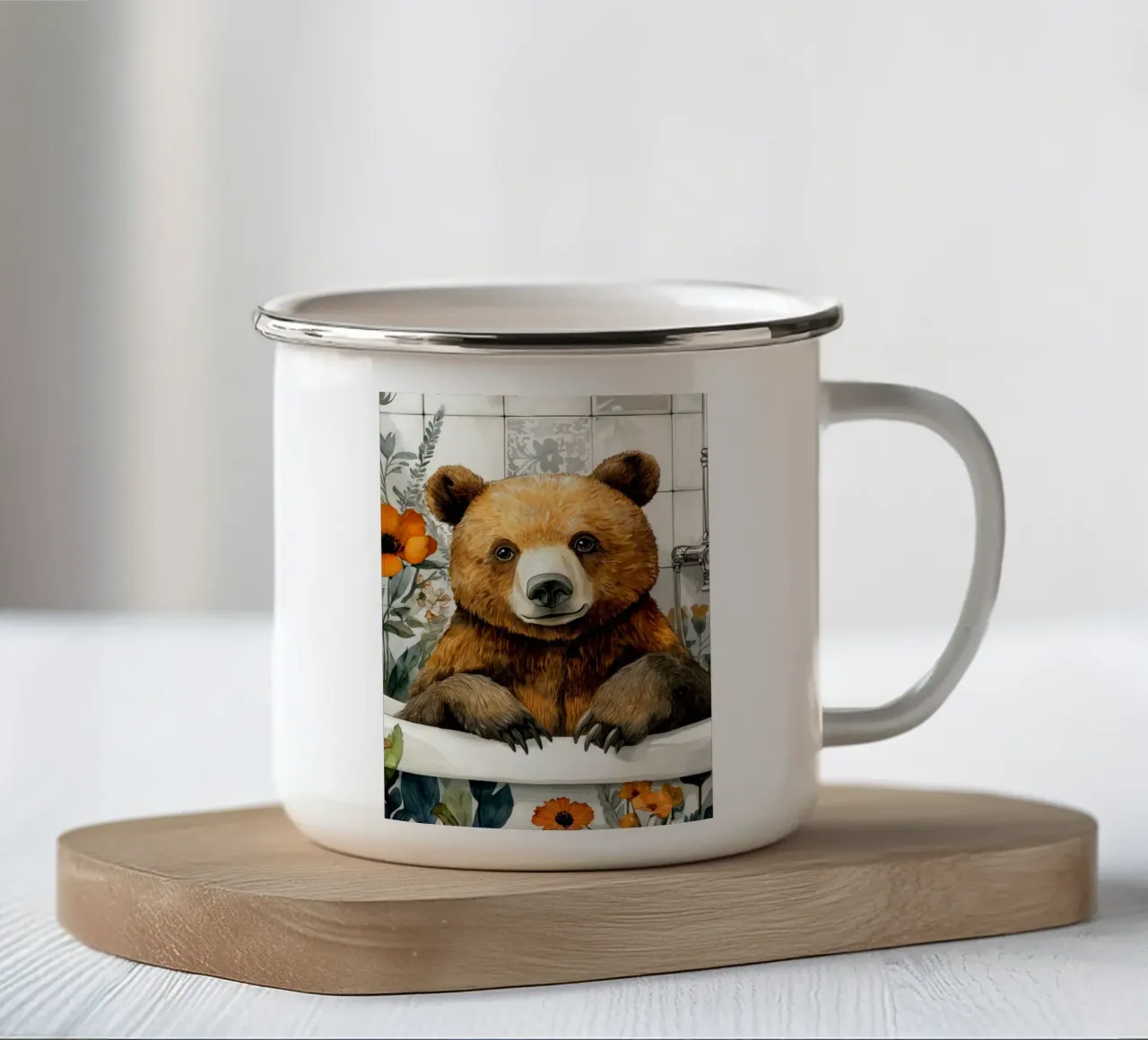 Orso che fa il bagno tazza in smalto da Aqualine