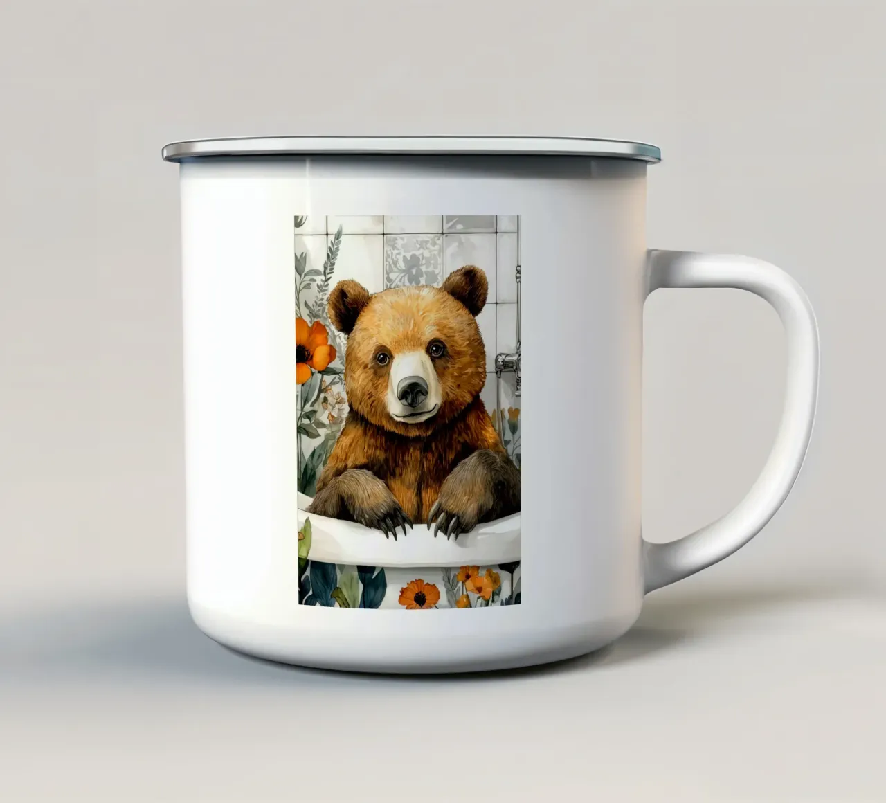 Orso che fa il bagno tazza in smalto da Aqualine