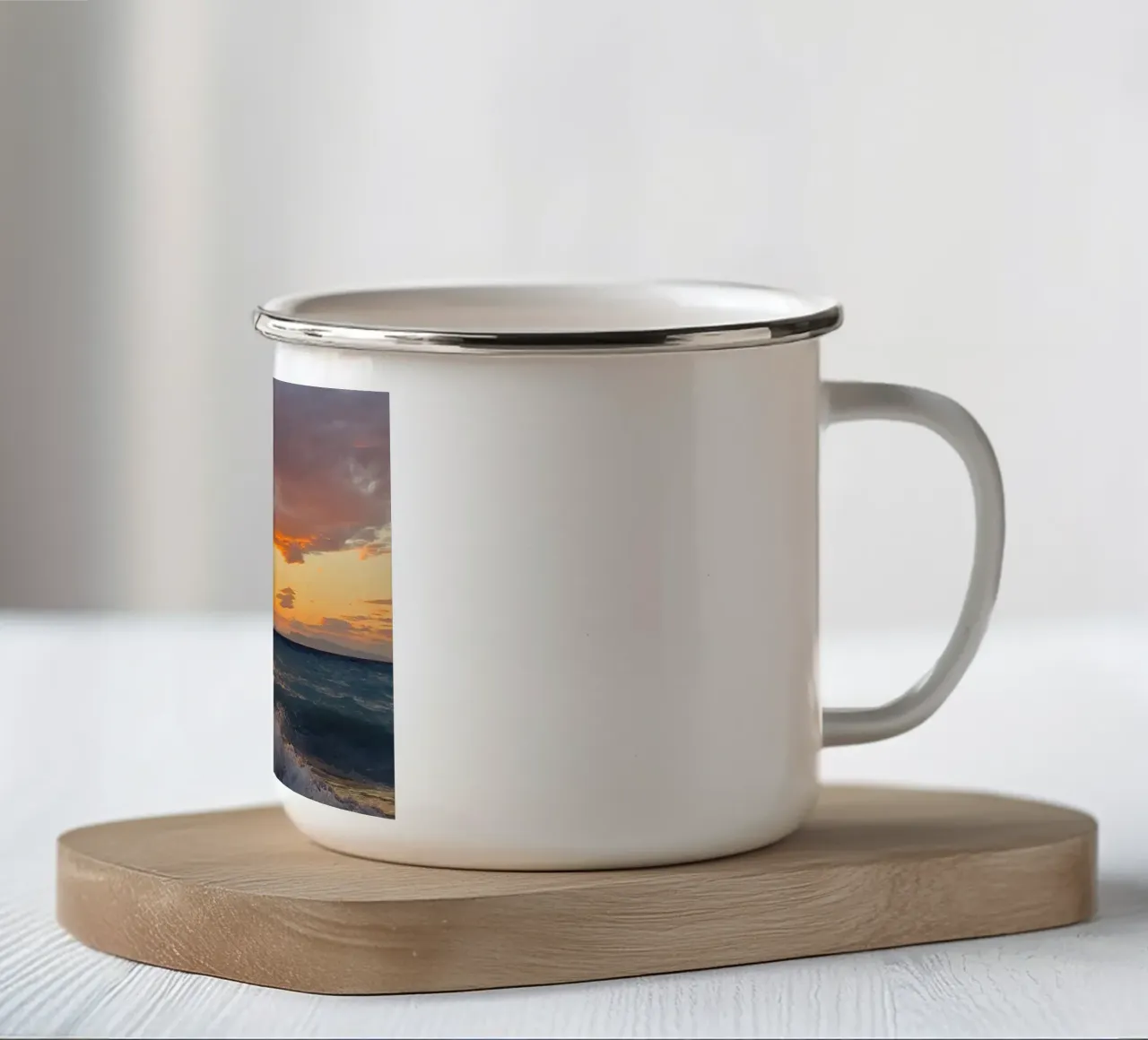 Tramonto a Rodi tazza in smalto da ZAMART - Fotografie