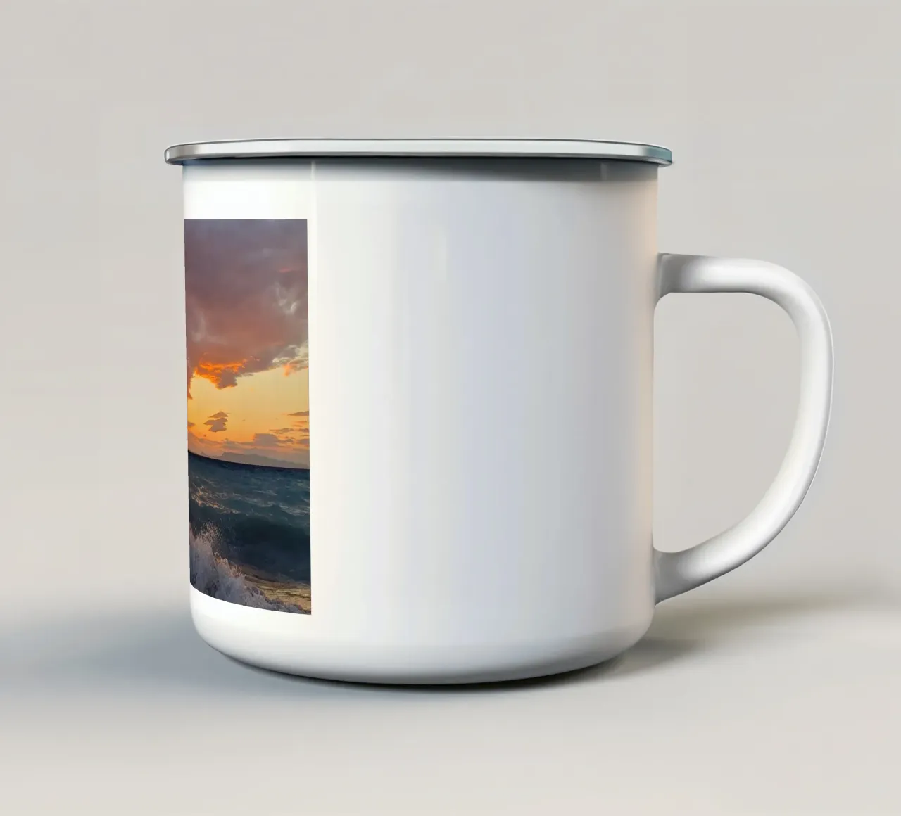 Tramonto a Rodi tazza in smalto da ZAMART - Fotografie