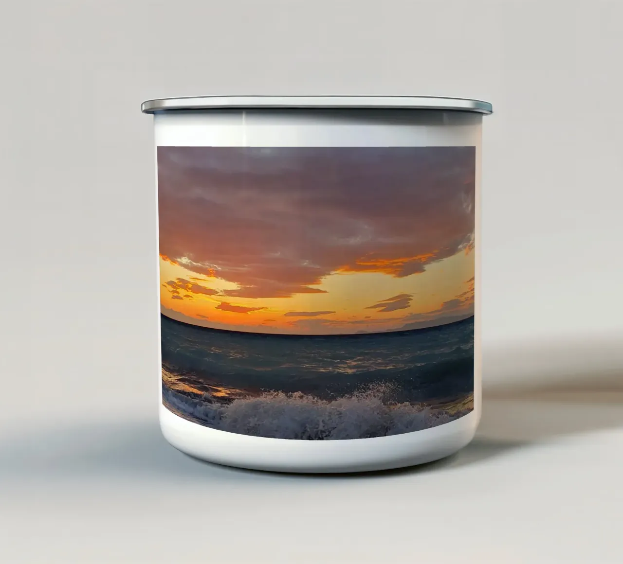 Tramonto a Rodi tazza in smalto da ZAMART - Fotografie