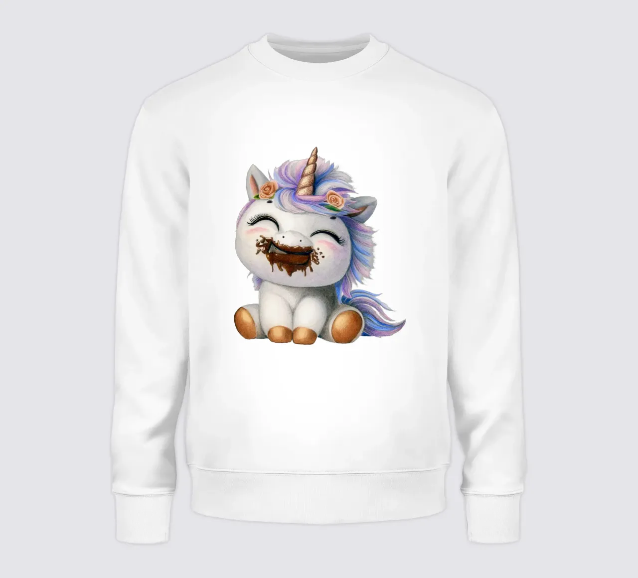 Chocolate makes you happy sweatshirt by Graphit und Farbe