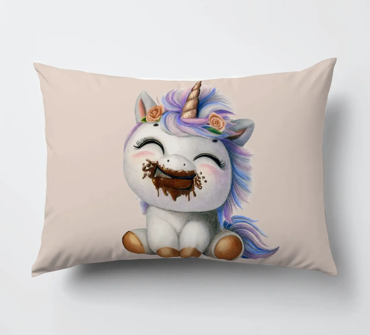 Chocolate makes you happy decorative cushion by Graphit und Farbe