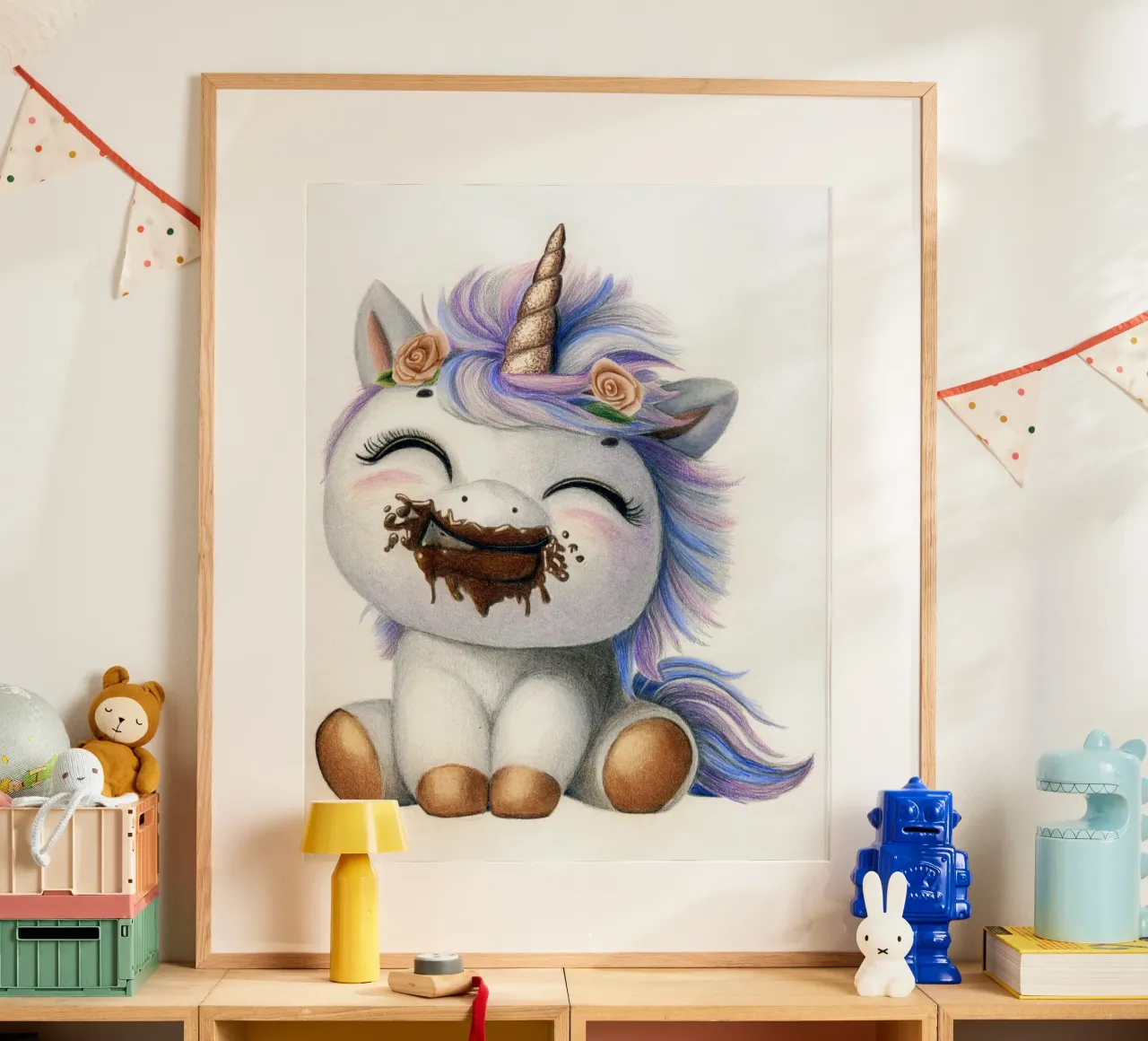 Il cioccolato rende felici poster con telaio in plastica da Graphit und Farbe