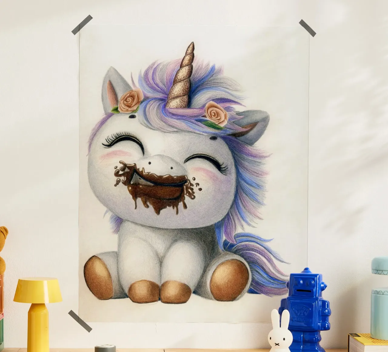 Il cioccolato rende felici poster con telaio in plastica da Graphit und Farbe