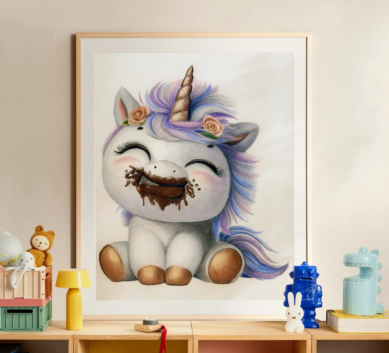 Il cioccolato rende felici poster con telaio in plastica da Graphit und Farbe
