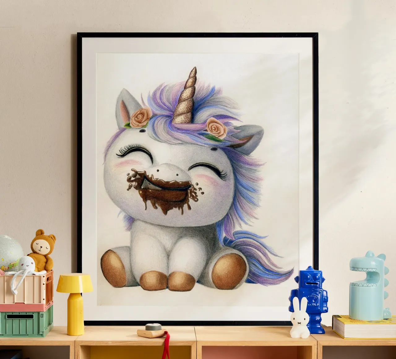 Il cioccolato rende felici poster con telaio in plastica da Graphit und Farbe