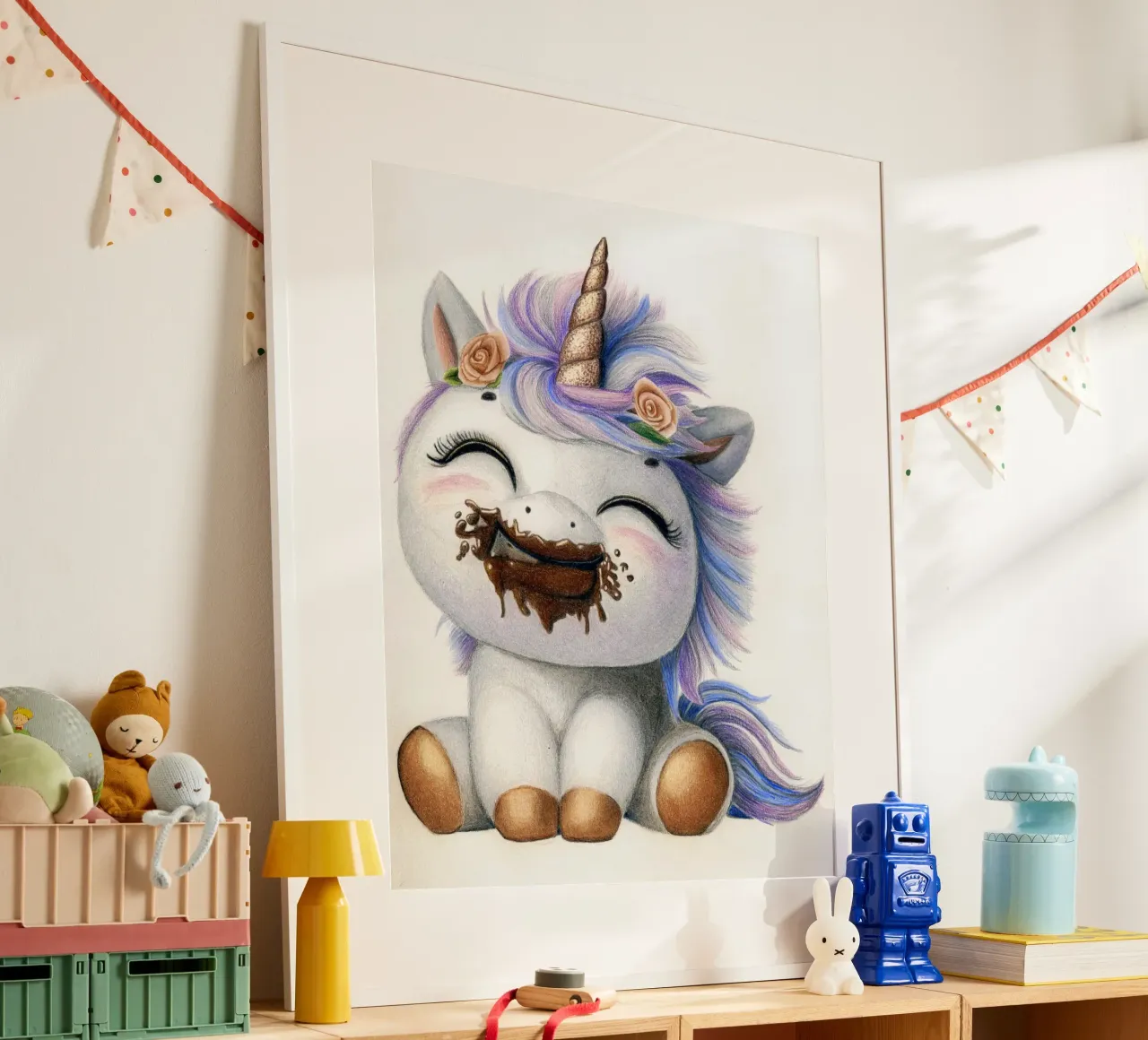 Il cioccolato rende felici poster con telaio in plastica da Graphit und Farbe