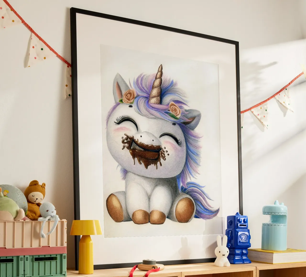 Il cioccolato rende felici poster con telaio in plastica da Graphit und Farbe