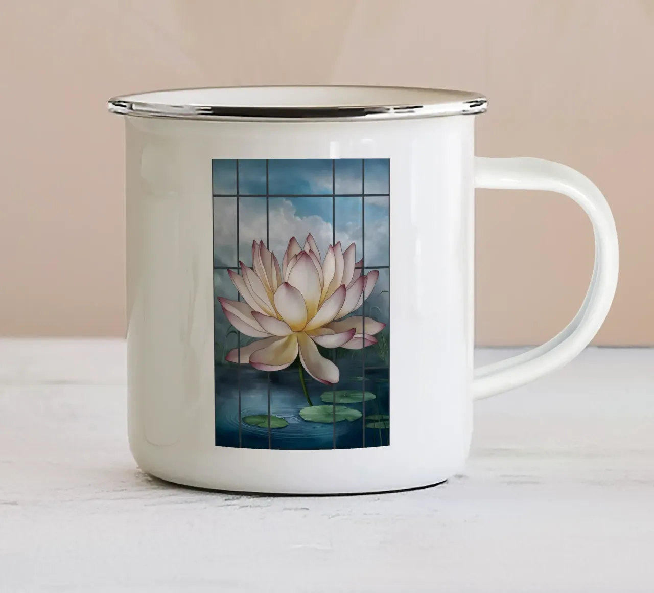 Loto sereno tazza in smalto da Artistic-shop