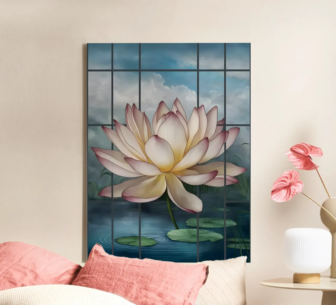 Serene lotus canvas met Baklijst van Artistic-shop