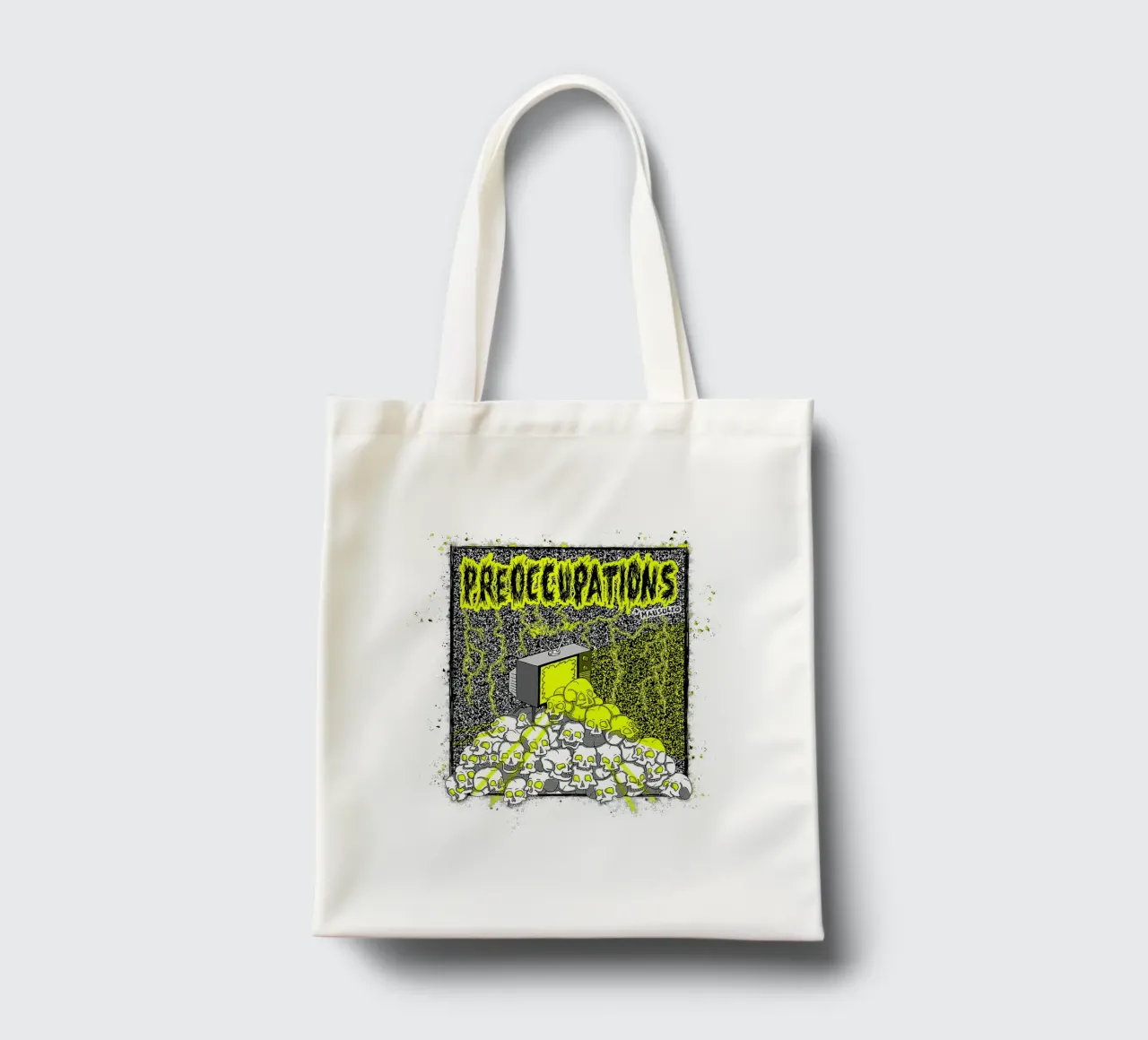 Preoccupations Skull Static borsa in juta da MR.A