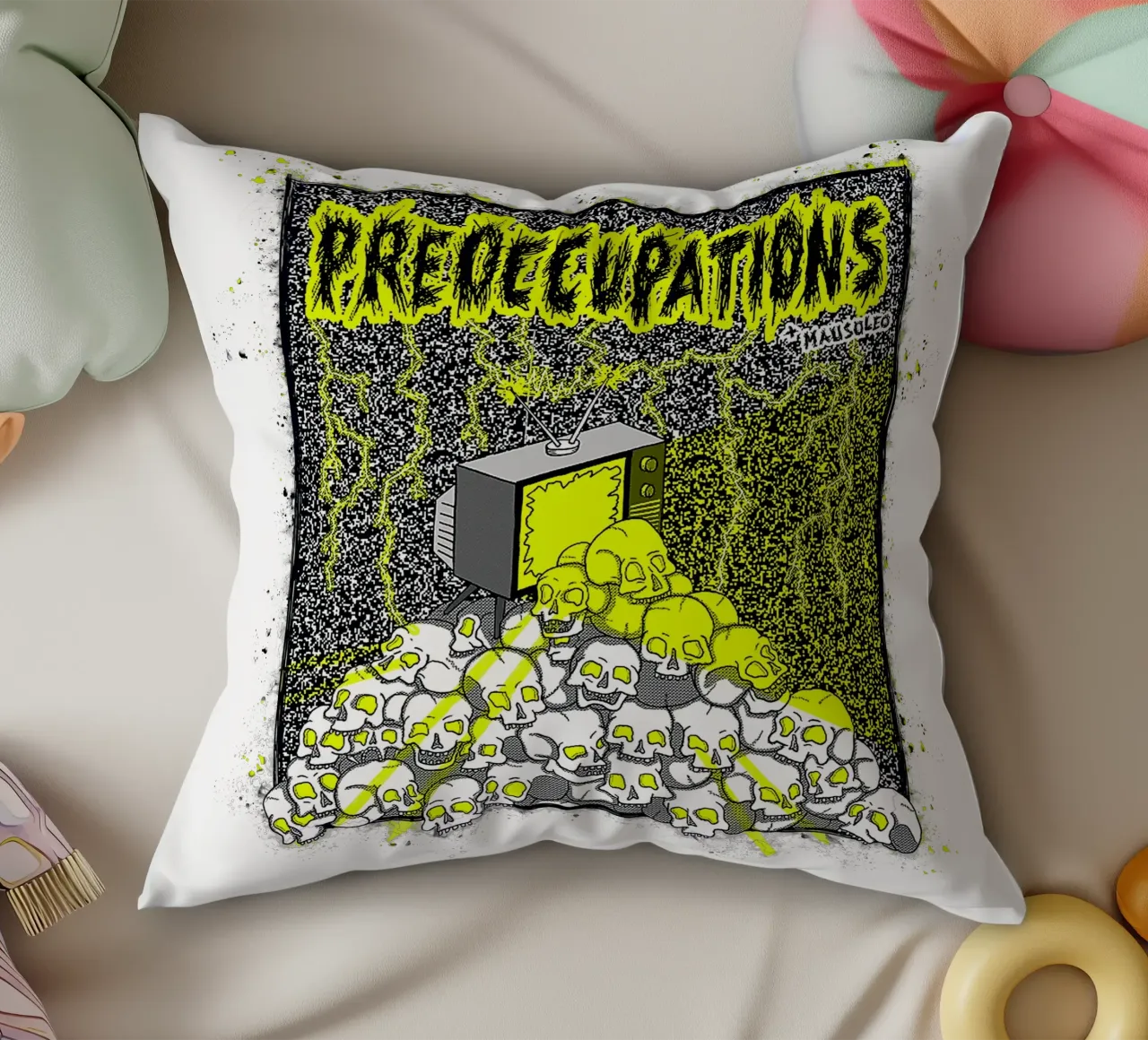 Preoccupations Skull Static cuscino da MR.A