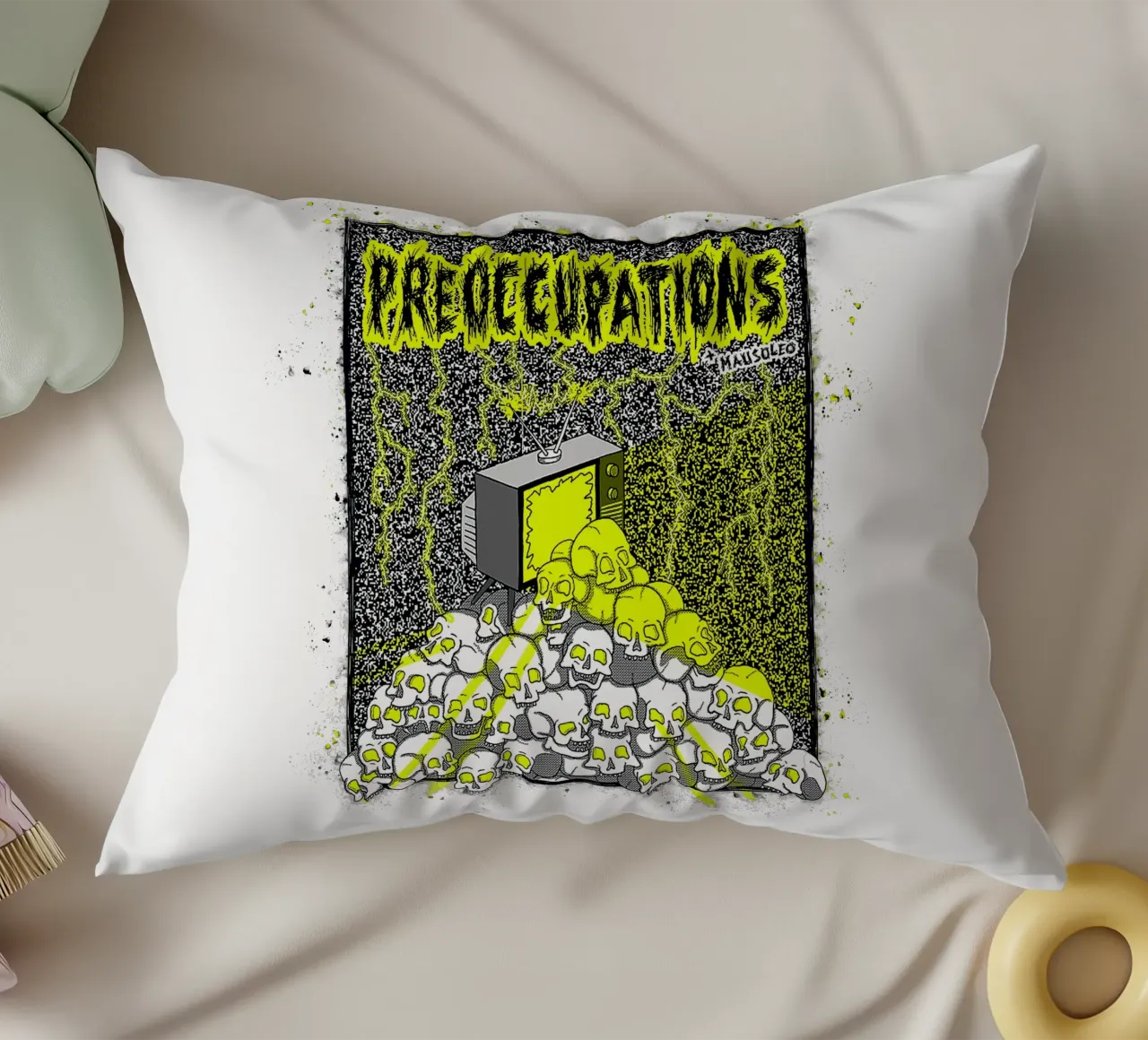 Preoccupations Skull Static cuscino da MR.A