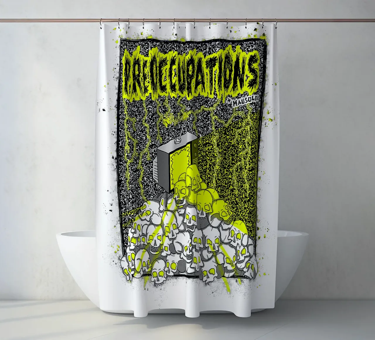 Preoccupations Skull Static tenda da doccia da MR.A