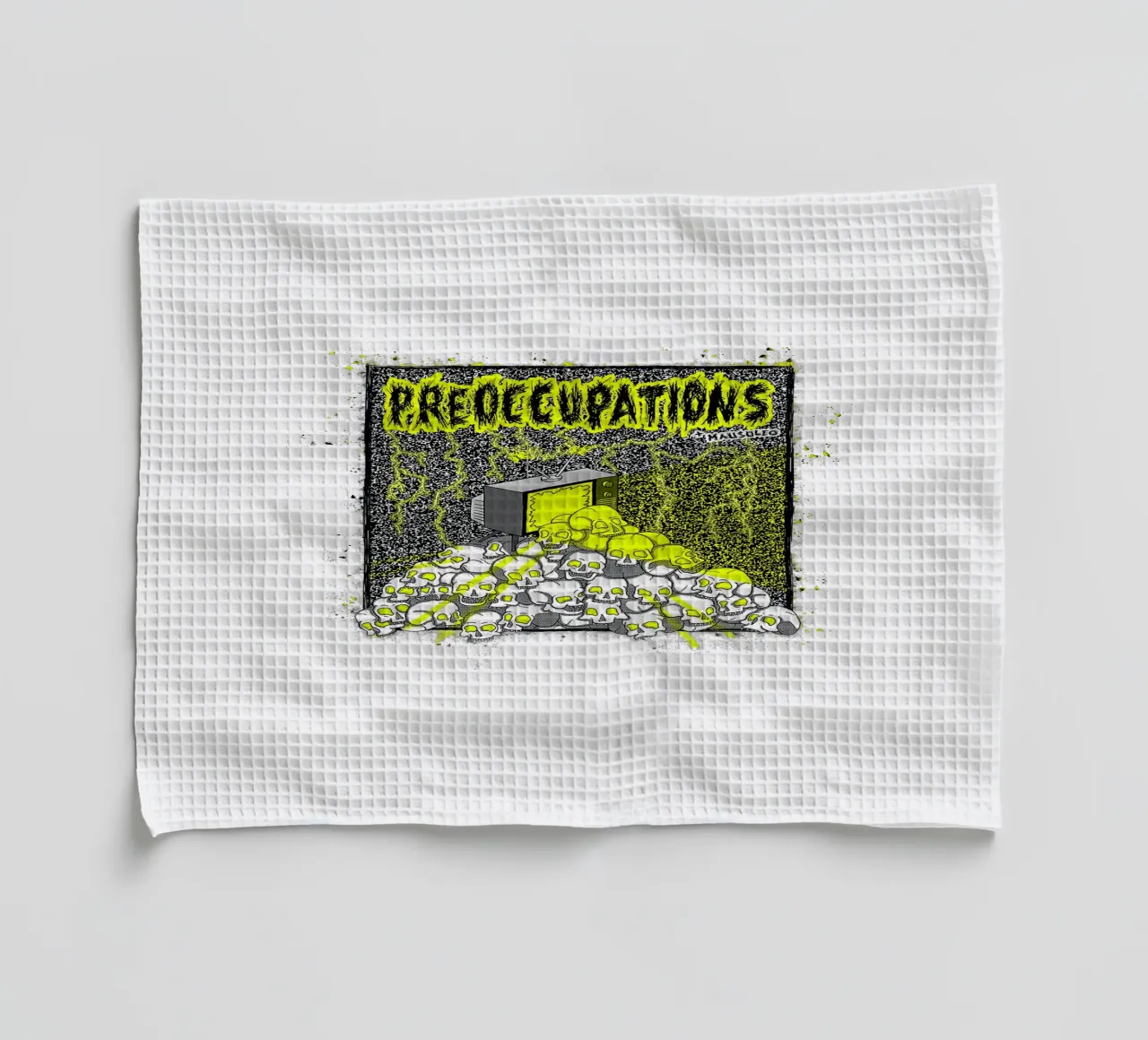 Preoccupations Skull Static canovaccio da cucina da MR.A