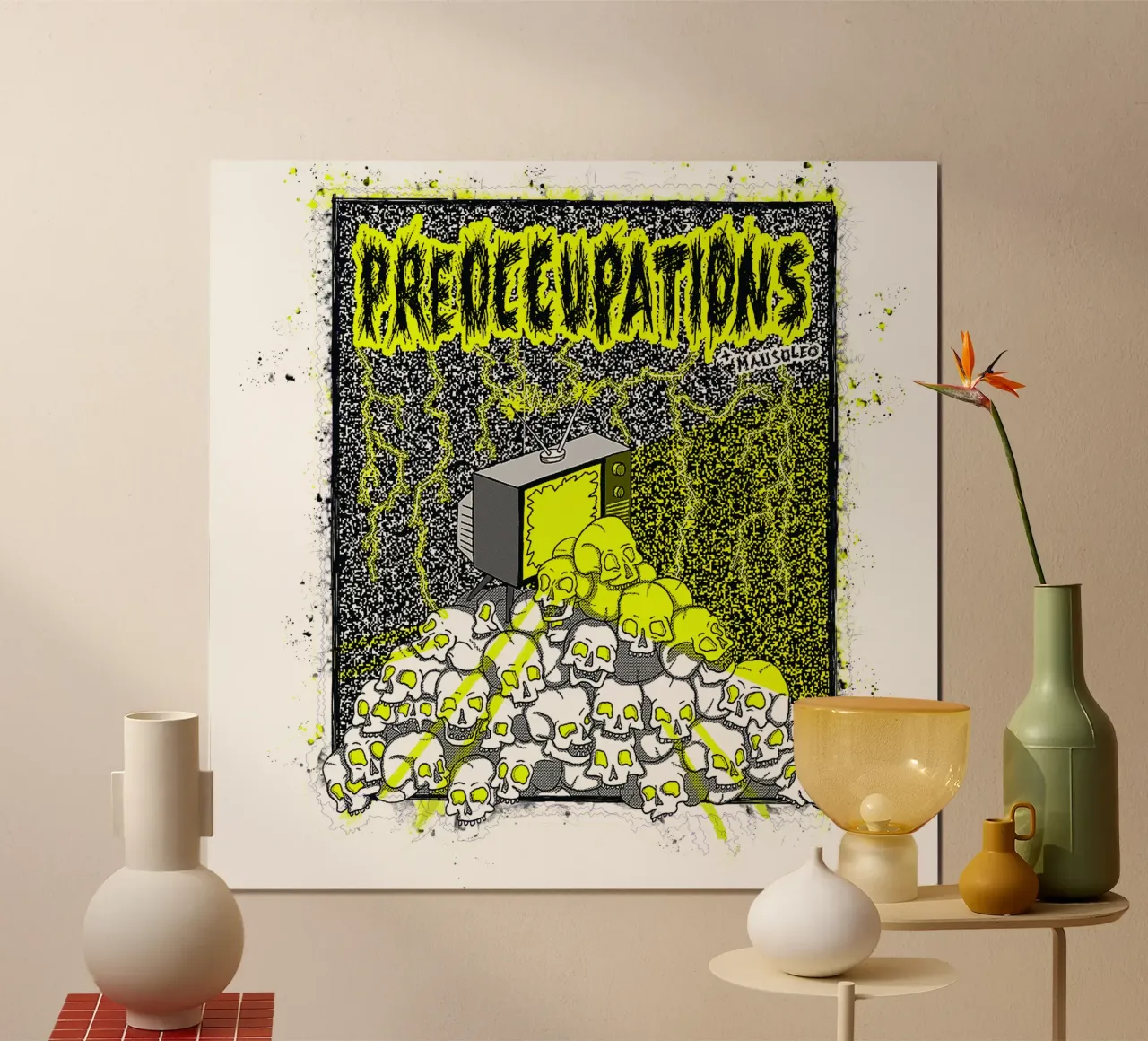 Preoccupations Skull Static poster da MR.A