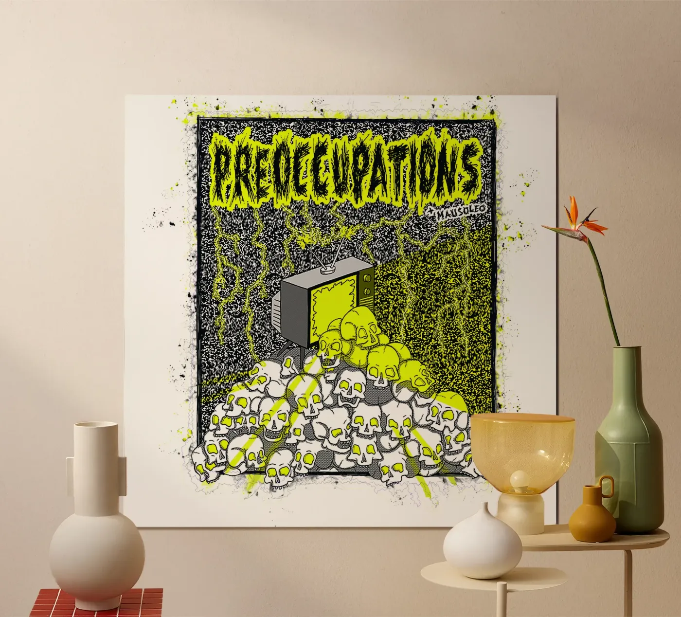 Preoccupations Skull Static poster van MR.A