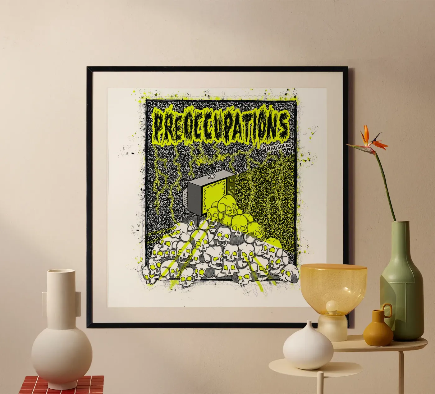 Preoccupations Skull Static poster van MR.A