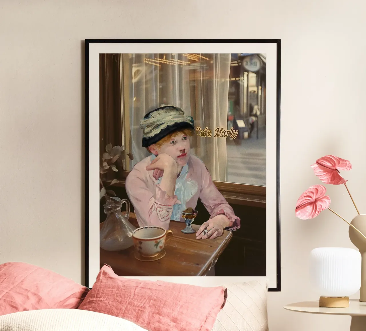 Coffee Daydream poster con telaio in legno da Dikhotomy