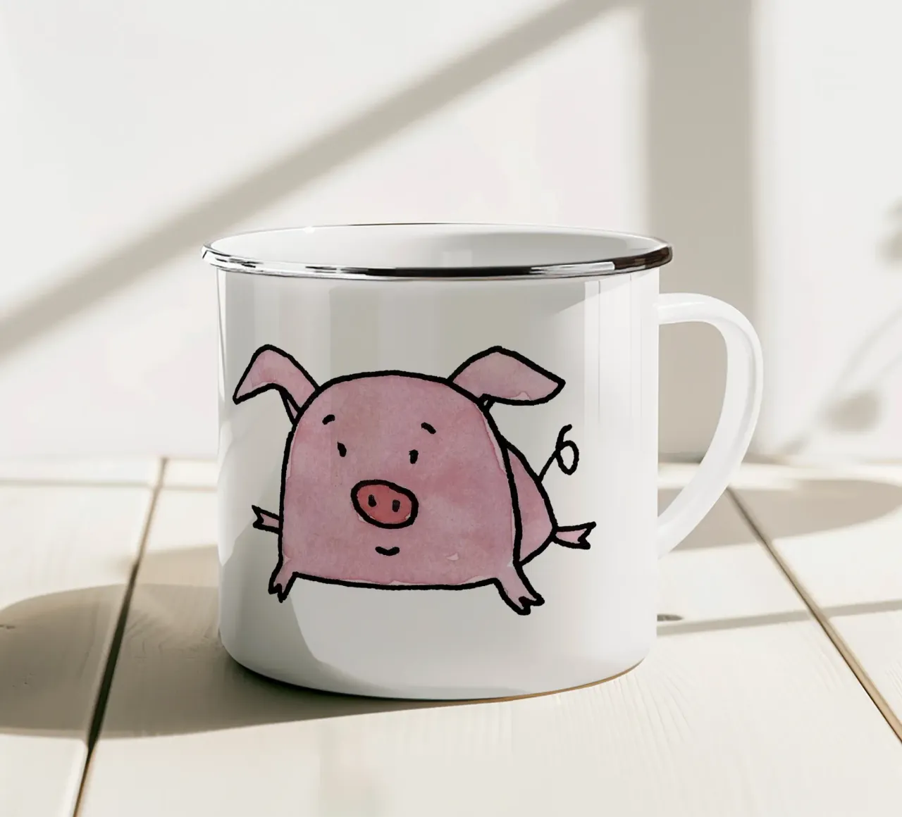 Clumsy Piggy tazza in smalto da Face & Content