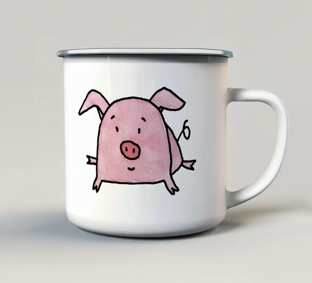 Clumsy Piggy tazza in smalto da Face & Content