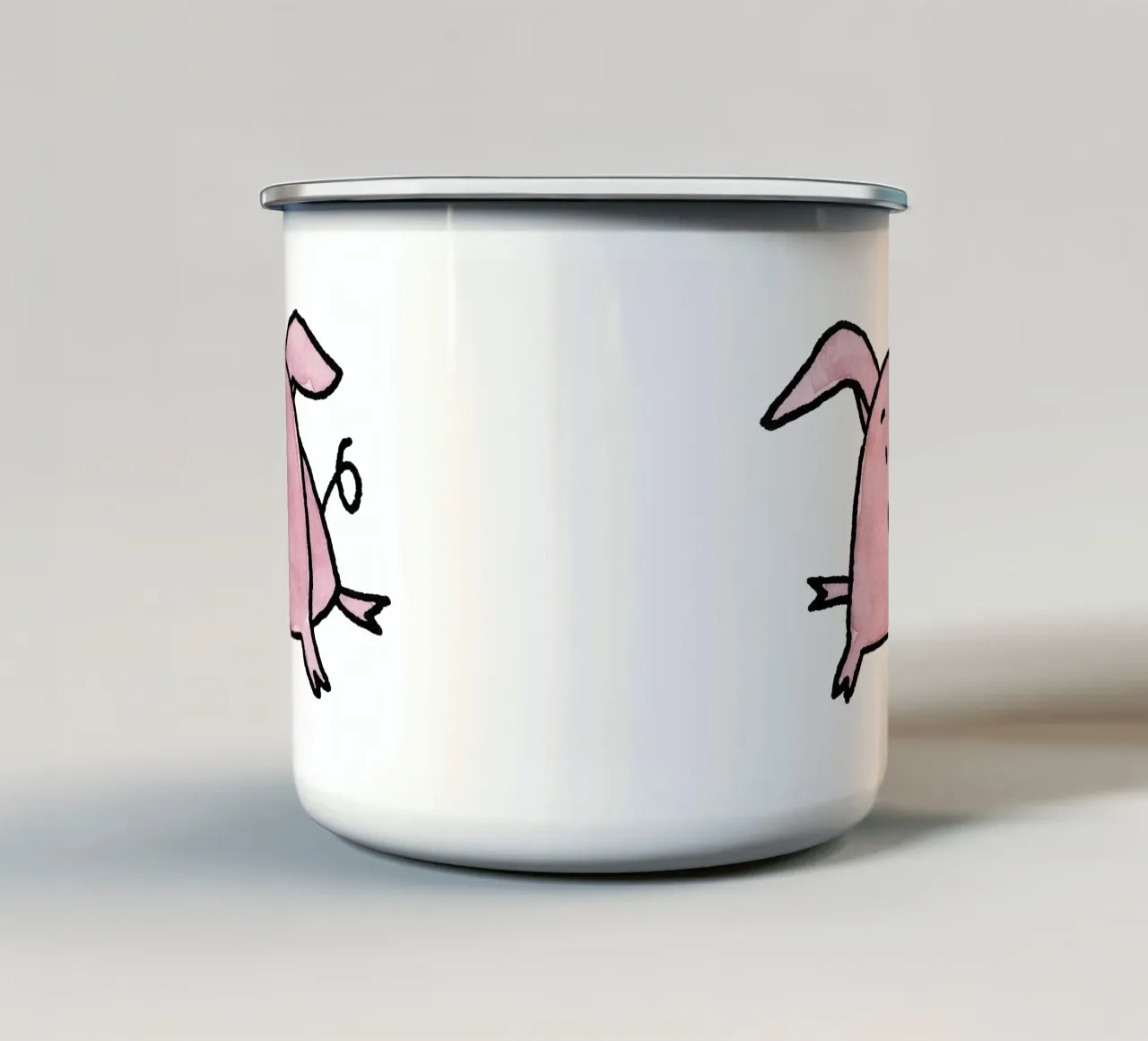Clumsy Piggy tazza in smalto da Face & Content