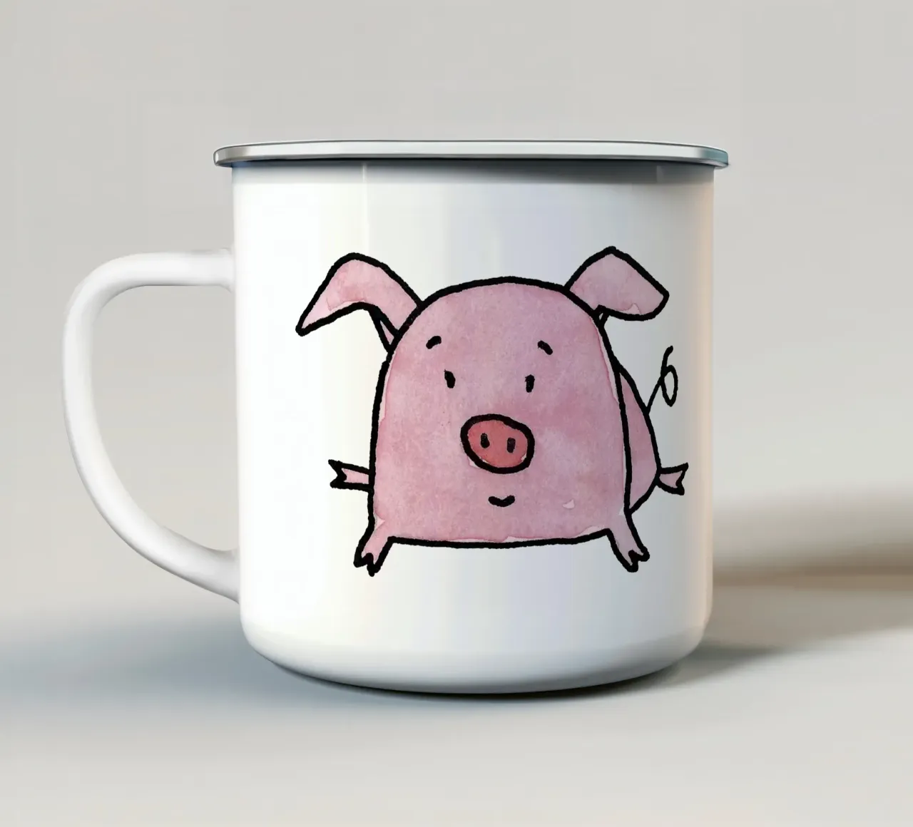 Clumsy Piggy tazza in smalto da Face & Content