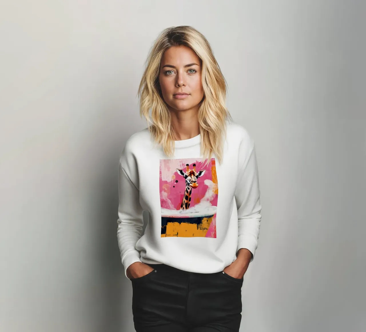 Giraffa in vasca da bagno felpa da Aqualine