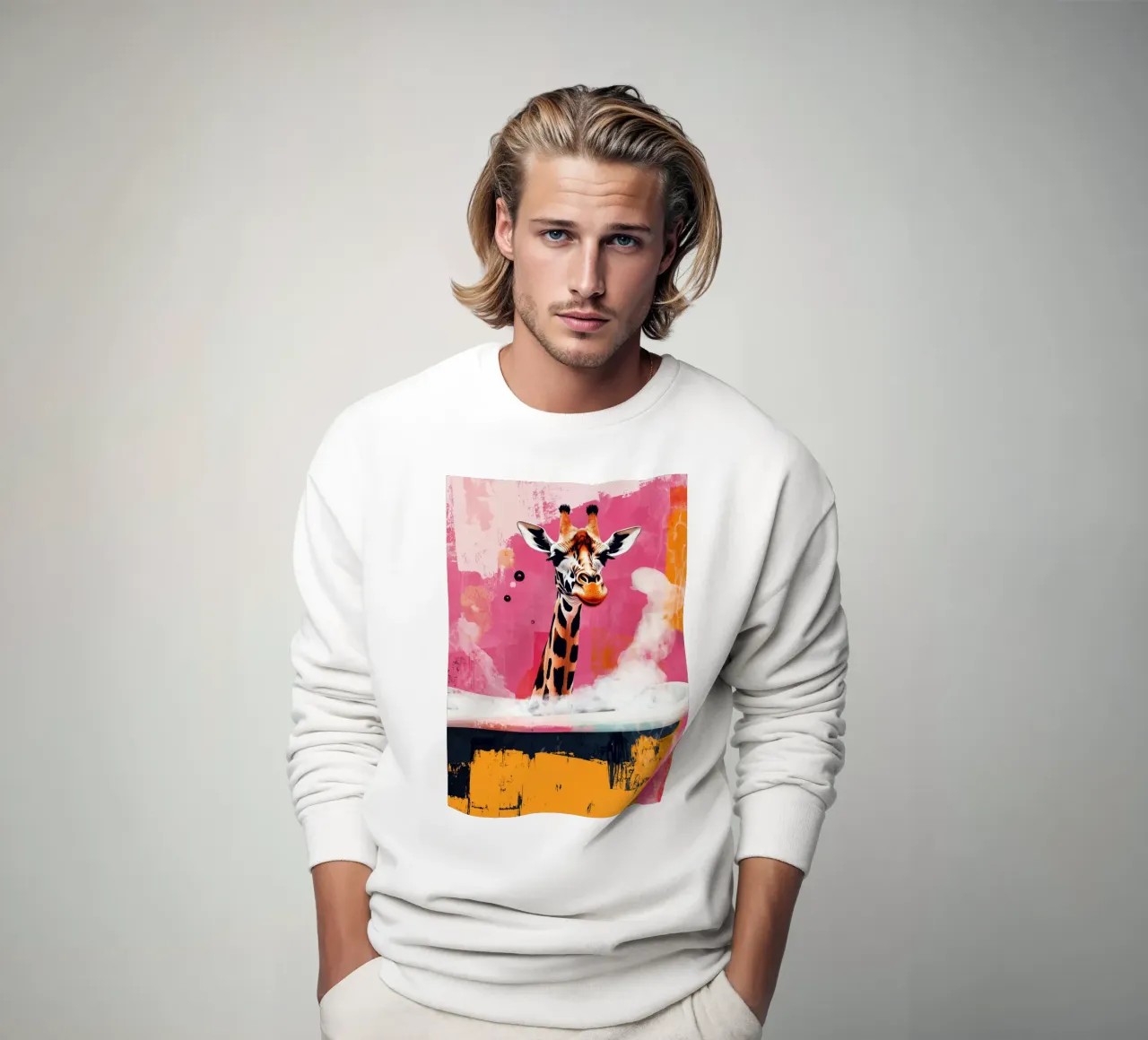 Giraffa in vasca da bagno felpa da Aqualine