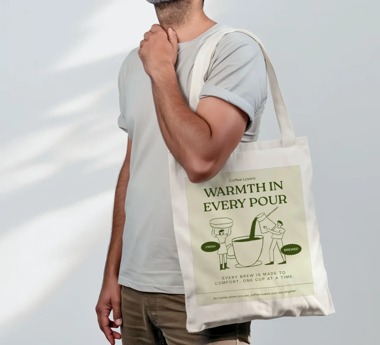 WARMTH IN EVERY POUR borsa in juta da COFFEE CLUB