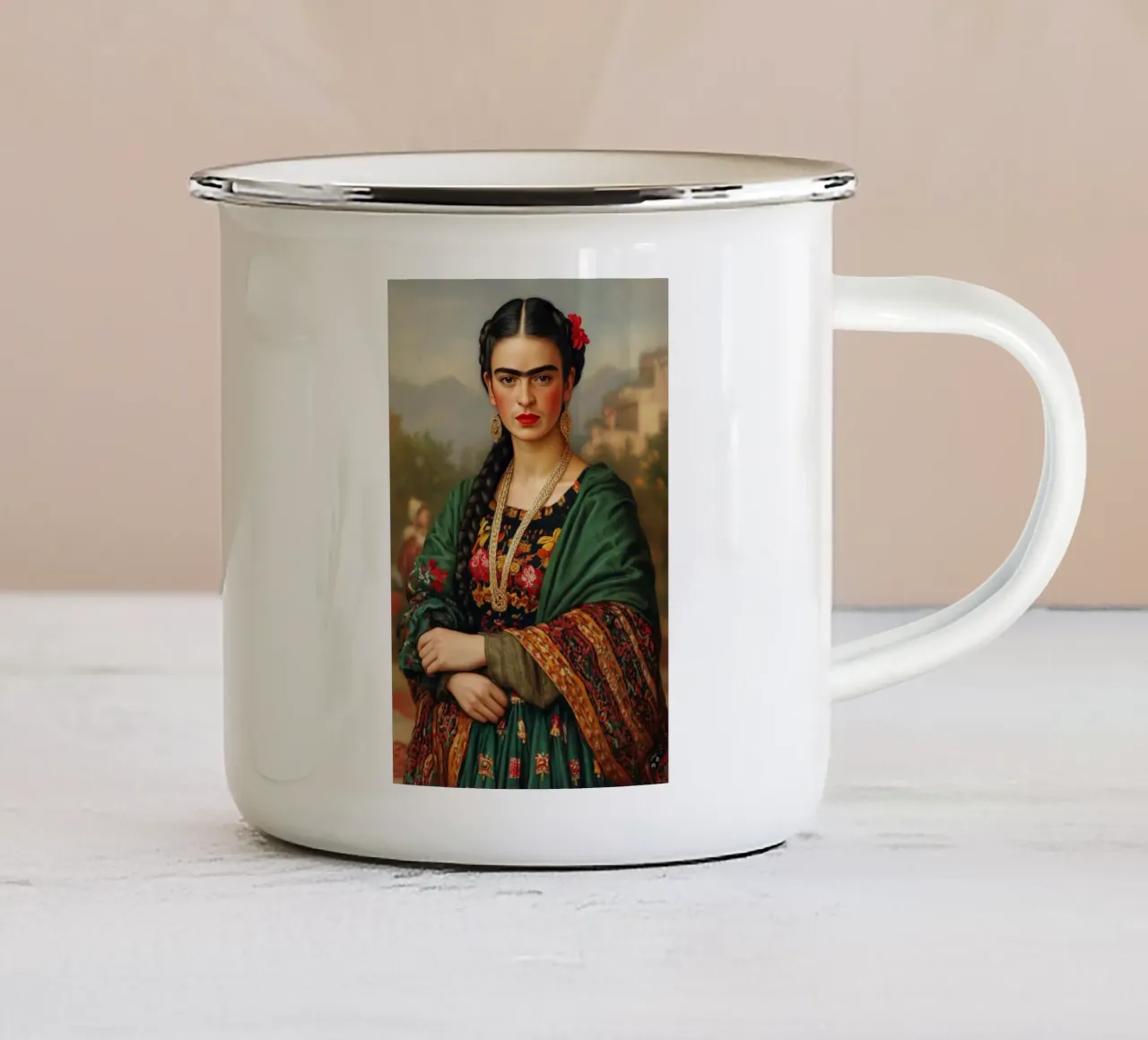 Frida, l'anima del Messico tazza in smalto da Carinaprint