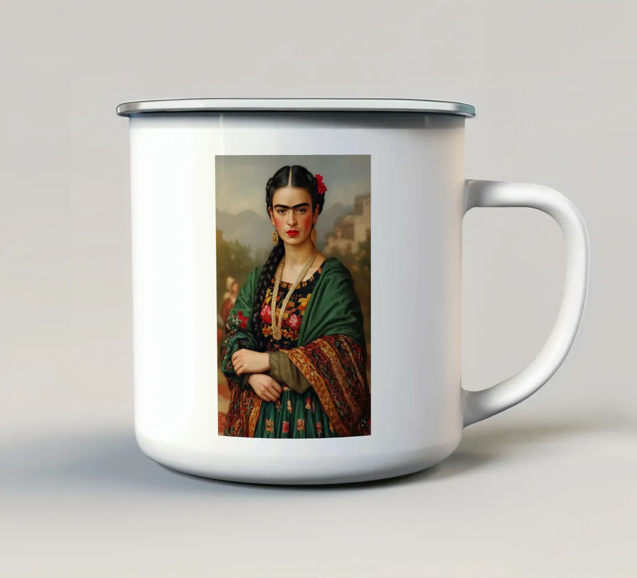 Frida, l'anima del Messico tazza in smalto da Carinaprint